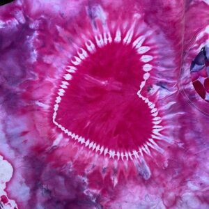 Hanes Pink Tie-Dye Heart Kids Tee